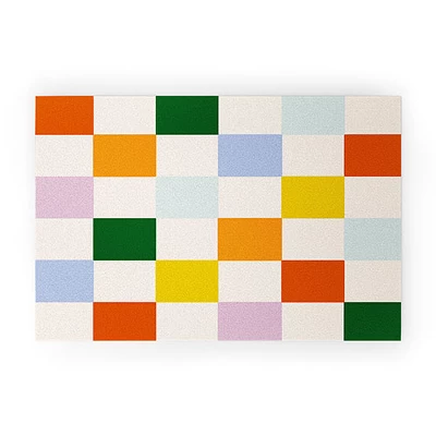 Lane And Lucia Retro Rainbow Checkerboard Welcome Mat - Society6 2 Lane And Lucia Retro Rainbow Checkerboard Welcome Mat - Society6 - Image 2