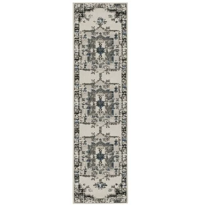 Trinity Distressed Traditional Patio Area Rug Beige/Gray - Captiv8e Designs 12 Trinity Distressed Traditional Patio Area Rug Beige/Gray - Captiv8e Designs - Image 12
