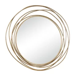 Metal Wall Mirror With Overlapping Ring Frame Gold - Olivia & May -Home Decoration Store GUEST db816bbe 4d79 4e30 a304 752fb51e66d1
