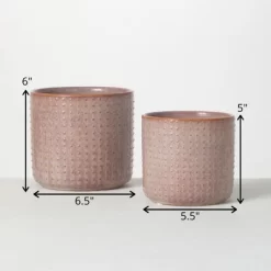 Sullivans Set Of 2 Small Ceramic Planters 6"H & 5"H -Home Decoration Store GUEST dc114681 b1ab 4790 b187 3293461f980f