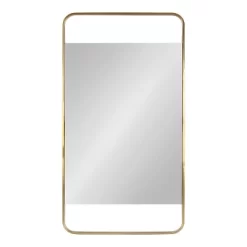 20" X 36" Nobles Radius Corner Framed Decorative Wall Mirror Gold - Kate & Laurel All Things Decor