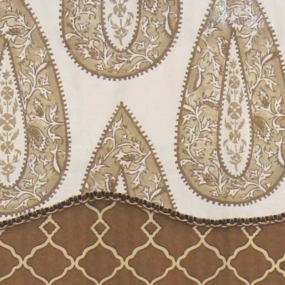 RLF Home Yorkshire Window Treatment Glory Premium Quality Valance 3" Rod Pocket 50" X 16" Cafe 2 RLF Home Yorkshire Window Treatment Glory Premium Quality Valance 3" Rod Pocket 50" X 16" Cafe - Image 2