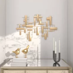 Contemporary Metal Abstract Wall Decor Gold - CosmoLiving By Cosmopolitan -Home Decoration Store GUEST ddbb3034 de44 4aec 8bdf a61ac8f449f4