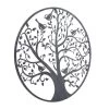 Metal Bird Wall Decor With Cutout Designs Dark Gray - Olivia & May
