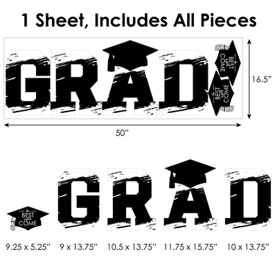 Big Dot Of Happiness Black And White Graduation Party Decor - Vinyl Wall Decals - Grad 5 Big Dot Of Happiness Black And White Graduation Party Decor - Vinyl Wall Decals - Grad - Image 5
