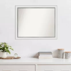 31" X 25" Non-Beveled Eva White Silver Narrow Wall Mirror - Amanti Art -Home Decoration Store GUEST df4f4792 9bc4 474f a2f4 6265ecd675f6