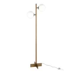 70.5' Floor Lamp With Milk Glass Orb Shade In Gold - Henn&Hart -Home Decoration Store GUEST dfa3aab9 0d07 445d b03f 54af1695614f