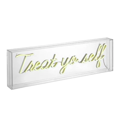 20" Treat Yo Self Contemporary Glam Acrylic Box Pendant (Includes LED Light Bulb) Neon Yellow - JONATHAN Y 1 20" Treat Yo Self Contemporary Glam Acrylic Box Pendant (Includes LED Light Bulb) Neon Yellow - JONATHAN Y