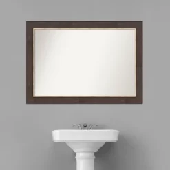41" X 29" Non-Beveled Lined Bathroom Wall Mirror Bronze - Amanti Art -Home Decoration Store GUEST e036fdac c047 46ef b13d 1279c45e3b66