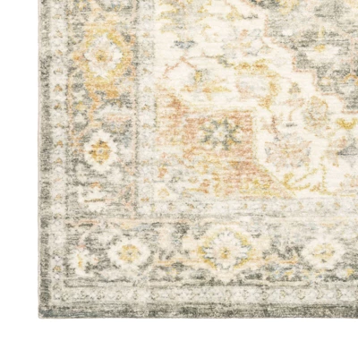 2'x8' Runner Salina Vintage Medallion Area Rug Gray/Gold - Captiv8e Designs 8 2'x8' Runner Salina Vintage Medallion Area Rug Gray/Gold - Captiv8e Designs - Image 8