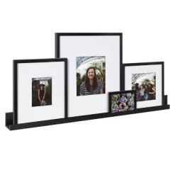 5pc Gallery Frame/Shelf Box Set Black - Kate & Laurel All Things Decor