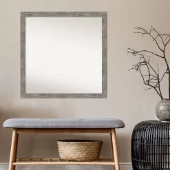 29" X 29" Non-Beveled Marred Pewter Wood Wall Mirror - Amanti Art -Home Decoration Store GUEST e3932a29 2699 4be0 940e 1476cca7eb7a
