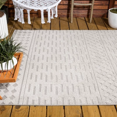 Xlendi High-Low Pile Moroccan Geometric Indoor/Outdoor Area Rug - JONATHAN Y 6 Xlendi High-Low Pile Moroccan Geometric Indoor/Outdoor Area Rug - JONATHAN Y - Image 6