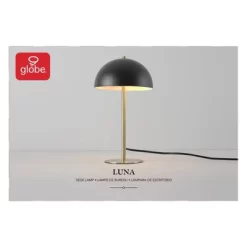 15" Luna Desk Lamp With Brass Accents Matte Black - Globe Electric -Home Decoration Store GUEST e44bbe9b 9657 44b4 a456 48ec6c541301