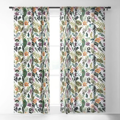 Marta Barragan Camarasa Wild Colorful Jungle FN5 Single Panel Sheer Window Curtain - Deny Designs 1 Marta Barragan Camarasa Wild Colorful Jungle FN5 Single Panel Sheer Window Curtain - Deny Designs