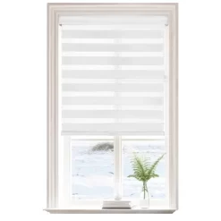 1pc Light Filtering Cordless Zebra Window Shade With Fabric Roller Valance White - Lumi Home Furnishings 14 1pc Light Filtering Cordless Zebra Window Shade With Fabric Roller Valance White - Lumi Home Furnishings -Home Decoration Store GUEST e58d9a25 7345 47c4 8fff e83d799a574b