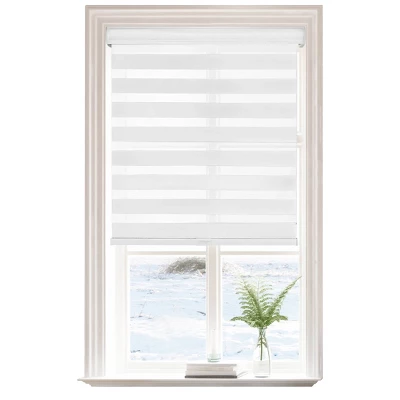 1pc Light Filtering Cordless Zebra Window Shade With Fabric Roller Valance White - Lumi Home Furnishings 6 1pc Light Filtering Cordless Zebra Window Shade With Fabric Roller Valance White - Lumi Home Furnishings - Image 6