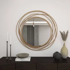 Metal Wall Mirror With Overlapping Ring Frame Gold - Olivia & May -Home Decoration Store GUEST e7146496 139f 471f b18f d39b9d296ab8
