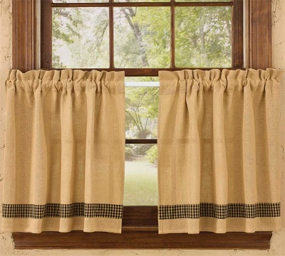 Burlap & Black Check Tiers 72'' X 24'' 1 Burlap & Black Check Tiers 72'' X 24''