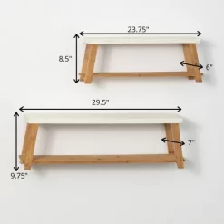 Sullivans Bench-Seat-Shaped Wall Shelf Set Of 2, 9.75"H & 8.5"H White -Home Decoration Store GUEST e79bfefe 1eeb 4e77 aa40 196bf79dbf66