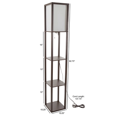 Hastings Home Floor Lamp – Etagere Style Standing Light With 3 Tiers Of Storage Shelving, Brown 1 Hastings Home Floor Lamp – Etagere Style Standing Light With 3 Tiers Of Storage Shelving, Brown