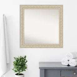 32" X 32" Non-Beveled Fair Baroque Wood Bathroom Wall Mirror Cream - Amanti Art -Home Decoration Store GUEST e8e61317 7dc8 4e4c 9f4c a8ce19d331d4
