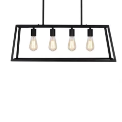 30" Industrial 4-Light Rectangular Island Chandelier (Includes LED Light Bulb) Matte Black - Cresswell Lighting 10 30" Industrial 4-Light Rectangular Island Chandelier (Includes LED Light Bulb) Matte Black - Cresswell Lighting -Home Decoration Store GUEST e8eea771 ed83 4034 9ddb 5c0e0fda6023