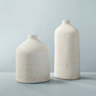 Distressed Ceramic Vase Natural White - Hearth & Hand™ With Magnolia 2 Distressed Ceramic Vase Natural White - Hearth & Hand™ With Magnolia - Image 2