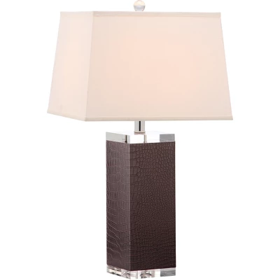 (Set Of 2) 27" Deco Leather Table Lamp Brown (Includes CFL Light Bulb) - Safavieh 2 (Set Of 2) 27" Deco Leather Table Lamp Brown (Includes CFL Light Bulb) - Safavieh - Image 2