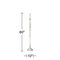 360 Lighting Vintage Chic Floor Lamp 60" Tall French Country Antique White Washed Cream Bell Shade For Living Room Reading Bedroom Office -Home Decoration Store GUEST e9e93336 ee9c 4fa3 b82b d887839b09cb
