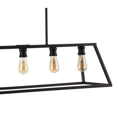 26.75" 5-Light LED Adjustable Iron Floyd Farmhouse Pendant Oil Rubbed Bronze - JONATHAN Y 2 26.75" 5-Light LED Adjustable Iron Floyd Farmhouse Pendant Oil Rubbed Bronze - JONATHAN Y - Image 2
