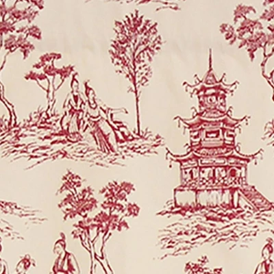 Naomi Regal Oriental Motive 3" Rod Pocket Valance 50" X 17" Red By RLF Home 2 Naomi Regal Oriental Motive 3" Rod Pocket Valance 50" X 17" Red By RLF Home - Image 2