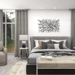 Metal Geometric Overlapping Lines Wall Decor Dark Gray - Olivia & May -Home Decoration Store GUEST eaef6d97 e532 4206 aba5 188e0680396a