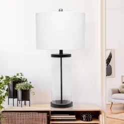 Entrapped Glass Table Lamp With Fabric Shade Black - Lalia Home -Home Decoration Store GUEST eaf7e9c3 4ca1 407e 90fb 963fd32f909d