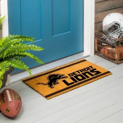 Evergreen Detroit Lions Logo Turf Mat, Brown- 28 X 16 Inches Indoor Outdoor Doormat -Home Decoration Store GUEST eb0cc56e 914c 49a7 bcff 6ad6e9548261