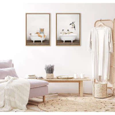 18" X 24" Sylvie Bengal Tiger In Rustic Bath Frame Canvas By Amy Peterson Natural - Kate & Laurel All Things Decor 5 18" X 24" Sylvie Bengal Tiger In Rustic Bath Frame Canvas By Amy Peterson Natural - Kate & Laurel All Things Decor - Image 5