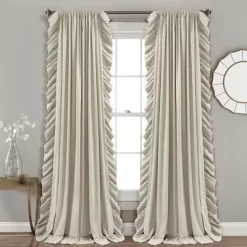 Home Boutique Reyna Window Curtain Panels Wheat 54X95 Set