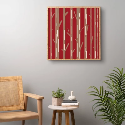 30" X 30" Lisa Argyropoulos Modern Trees Bamboo Framed Wall Art Red - Deny Designs 2 30" X 30" Lisa Argyropoulos Modern Trees Bamboo Framed Wall Art Red - Deny Designs - Image 2