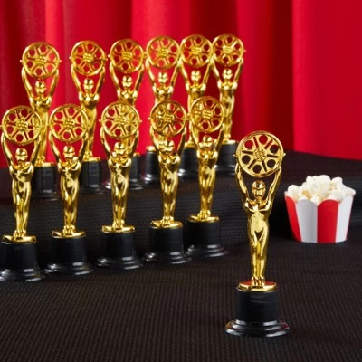 Juvale Pack Of 12 Mini Award Trophies - Plastic Movie Film Buff Trophy - Trophies For Kids - Great For Teachers, Gold, Black 1 Juvale Pack Of 12 Mini Award Trophies - Plastic Movie Film Buff Trophy - Trophies For Kids - Great For Teachers, Gold, Black