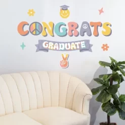 Big Dot Of Happiness Groovy School Graduation Party Photo Backdrop - Wall Decals