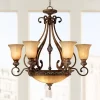 Kathy Ireland Sterling Estate Golden Bronze Chandelier 34 1/2" Wide Rustic Champagne Bowl Shade 9-Light Fixture For Dining Room House Kitchen Island