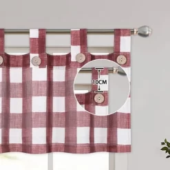Trinity Linen Blend Tab Top Kitchen Curtains
