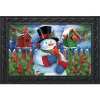 Snowman And Cardinals Winter Doormat 30" X 18" Indoor Outdoor Briarwood Lane