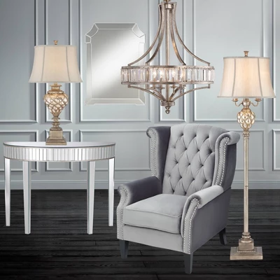 Vienna Full Spectrum Soft Silver Chandelier 24" Wide Crystal Glass 4-Light Fixture For Dining Room House Kitchen Bedroom 8 Vienna Full Spectrum Soft Silver Chandelier 24" Wide Crystal Glass 4-Light Fixture For Dining Room House Kitchen Bedroom - Image 8