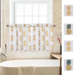 Trinity Pineapple Print Linen Blend Kitchen Tier Curtains For Bathroom Small Half Window Cafe -Home Decoration Store GUEST efb66cbc b91d 4794 8f8b 9c081eb271bc