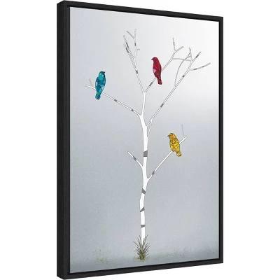 16" X 23" Three In A Tree By Marvin Pelkey Framed Canvas Wall Art - Amanti Art 1 16" X 23" Three In A Tree By Marvin Pelkey Framed Canvas Wall Art - Amanti Art