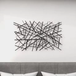 Metal Geometric Overlapping Lines Wall Decor Dark Gray - Olivia & May -Home Decoration Store GUEST f0624c4d 6508 47b3 99a1 92f1cf5dc99c