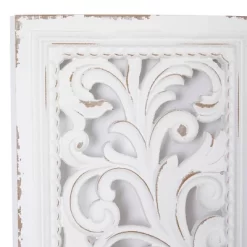 Set Of 2 Wood Floral Intricately Carved Scroll Wall Decors White - Olivia & May -Home Decoration Store GUEST f1737d35 7773 48c9 ab81 5b75dc2d07a5