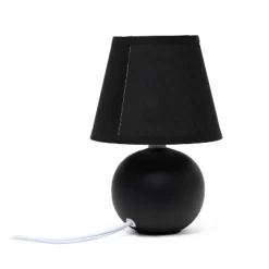 8.66" Petite Ceramic Orb Base Bedside Table Desk Lamp With Matching Tapered Drum Fabric Shade Black - Creekwood Home -Home Decoration Store GUEST f19c5dc1 fa3e 4f43 8e54 53e81addc00c