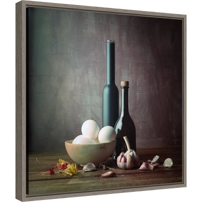 16" X 16" Kitchen Eggs And Bottles Still Life By Luiz Laercio Framed Wall Canvas - Amanti Art 1 16" X 16" Kitchen Eggs And Bottles Still Life By Luiz Laercio Framed Wall Canvas - Amanti Art
